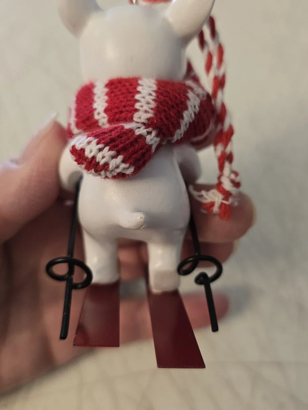 TARGET Bullseye Dog Skiing Resin Holiday CHRISTMAS ORNAMENT 3.5
